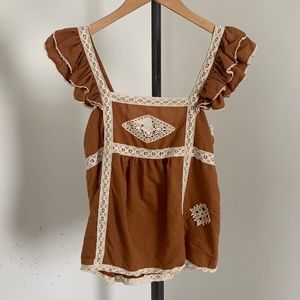 Sézane embroidered top